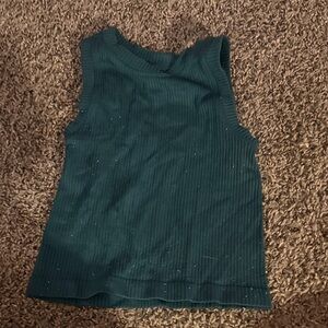 Aura Teal Ribbed Tank Top